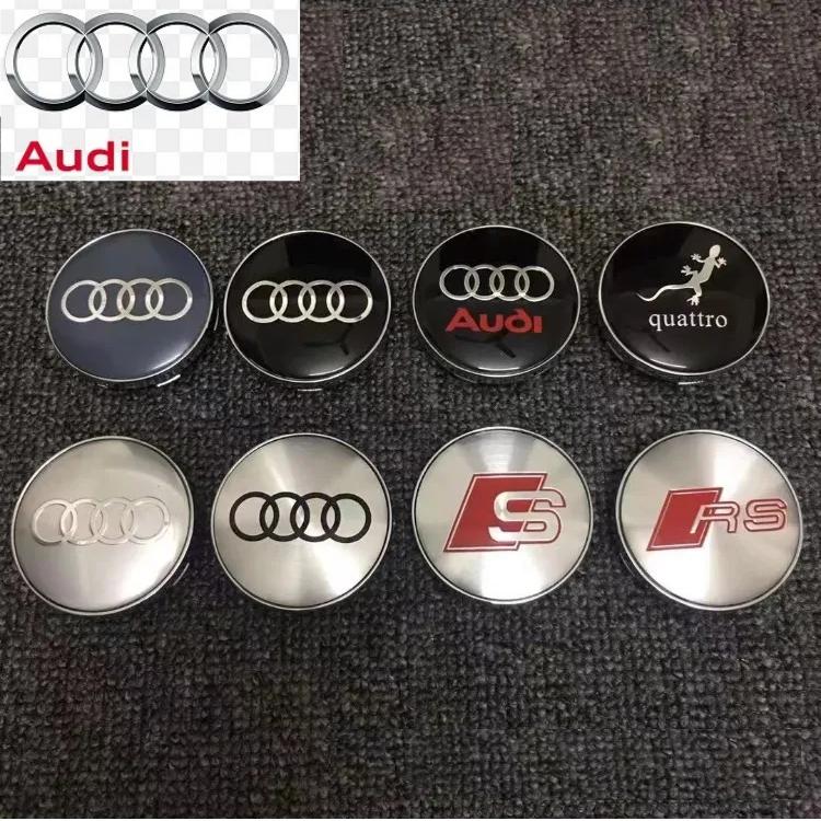 4PCS 60mm Audi Car Hub Center Cover Refitted with S RS Logo for A1 A2 A3 8V 8P8L A4 B6 B7 B8 A5 C6 C7 A7 A8 Q2 Q3 Q5 Q7