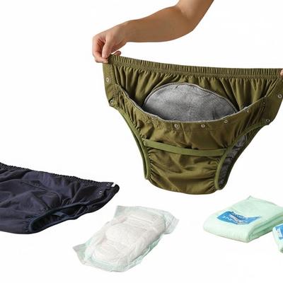 Cotton Reusable Diaper Covers for Adults Washable Leak Proof Underwear Day Night Protection