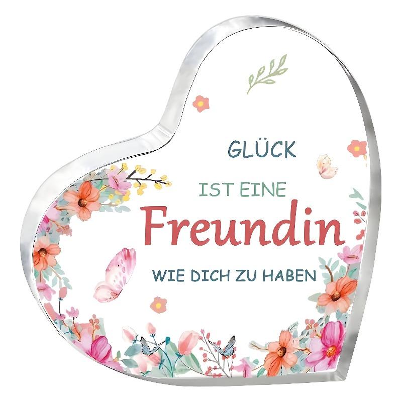 

2D Flat, Best Friend Acrylic Heart-Shaped Acrylic Friendship Desktop Decoration, Pink Tulip, Suitable for wall decoration, porch, room, villa, accen 10*10CM
