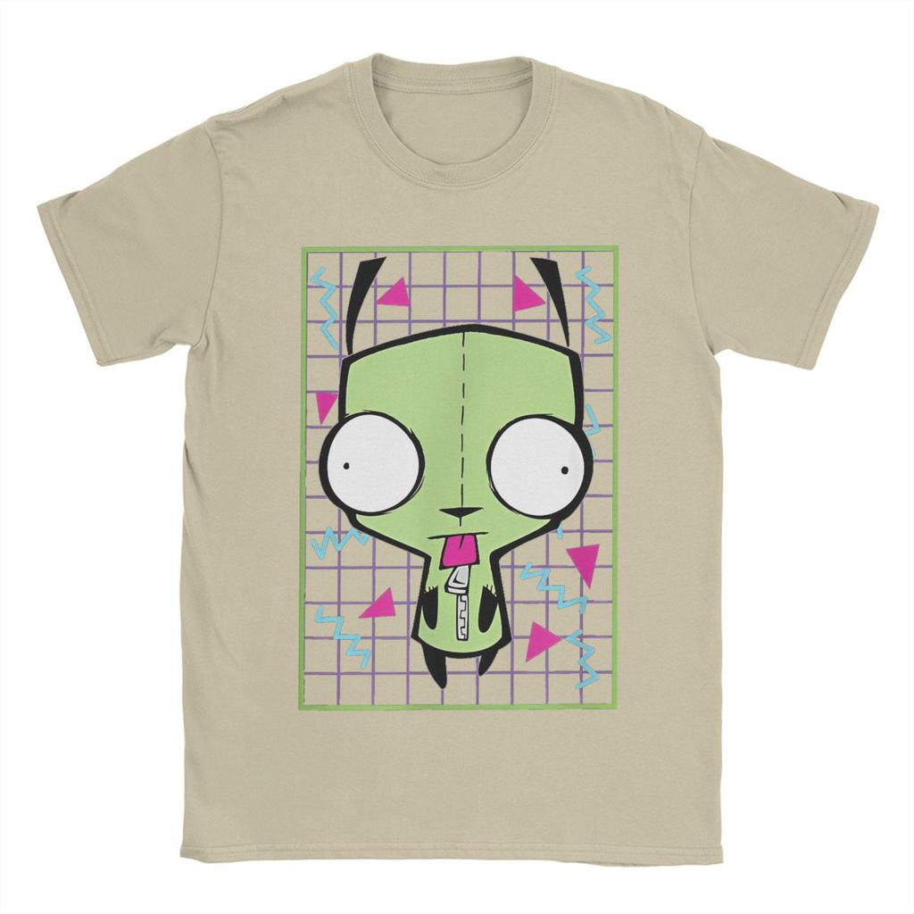 Pánská trička Invader Zim Gir 90s Mřížka Novinka Tričko z čisté bavlny Tričko s krátkým rukávem Top s kulatým výstřihem 4XL 5XL