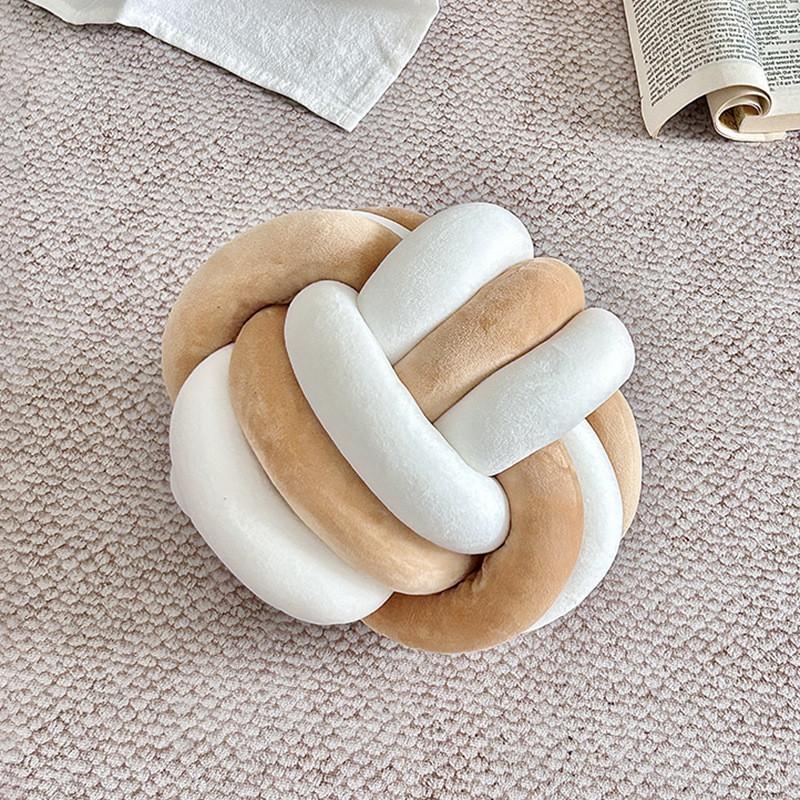 Modern Minimalist Stripe Knotted Bolster Pillow For Home Decor And Lounge