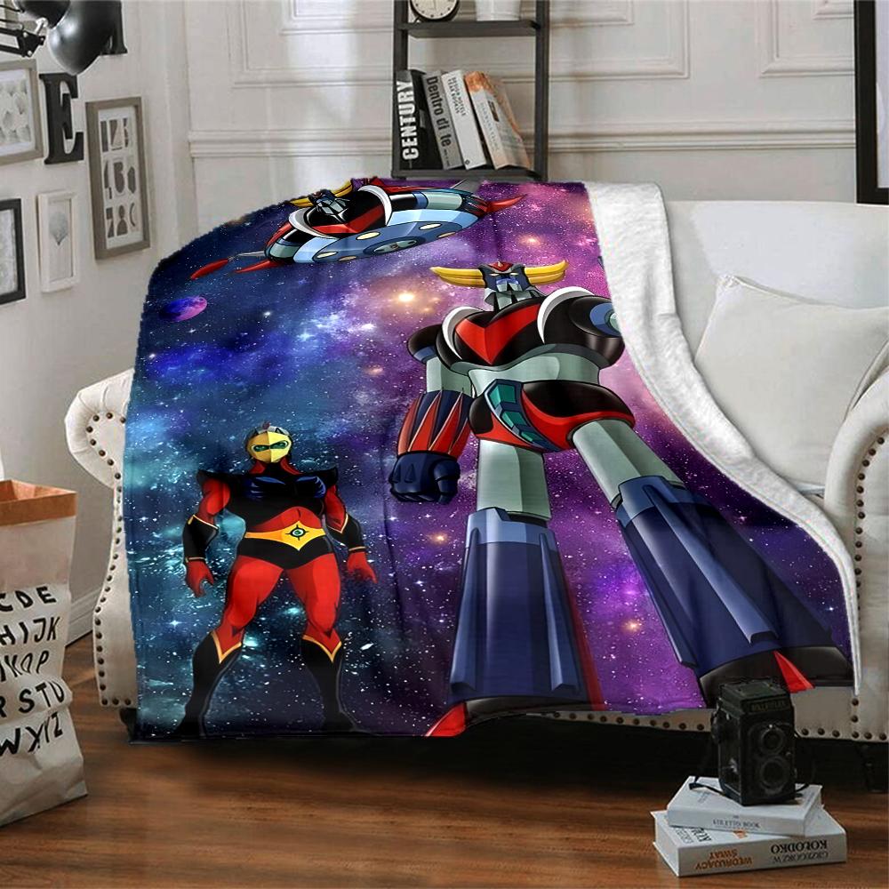 1pc UFO Robot Grendizer8 Blanket, Gift, for Men and Women, Soft Blanket, Good for Sofa Bed Couch Travel, Lightweight Flannel Blanket