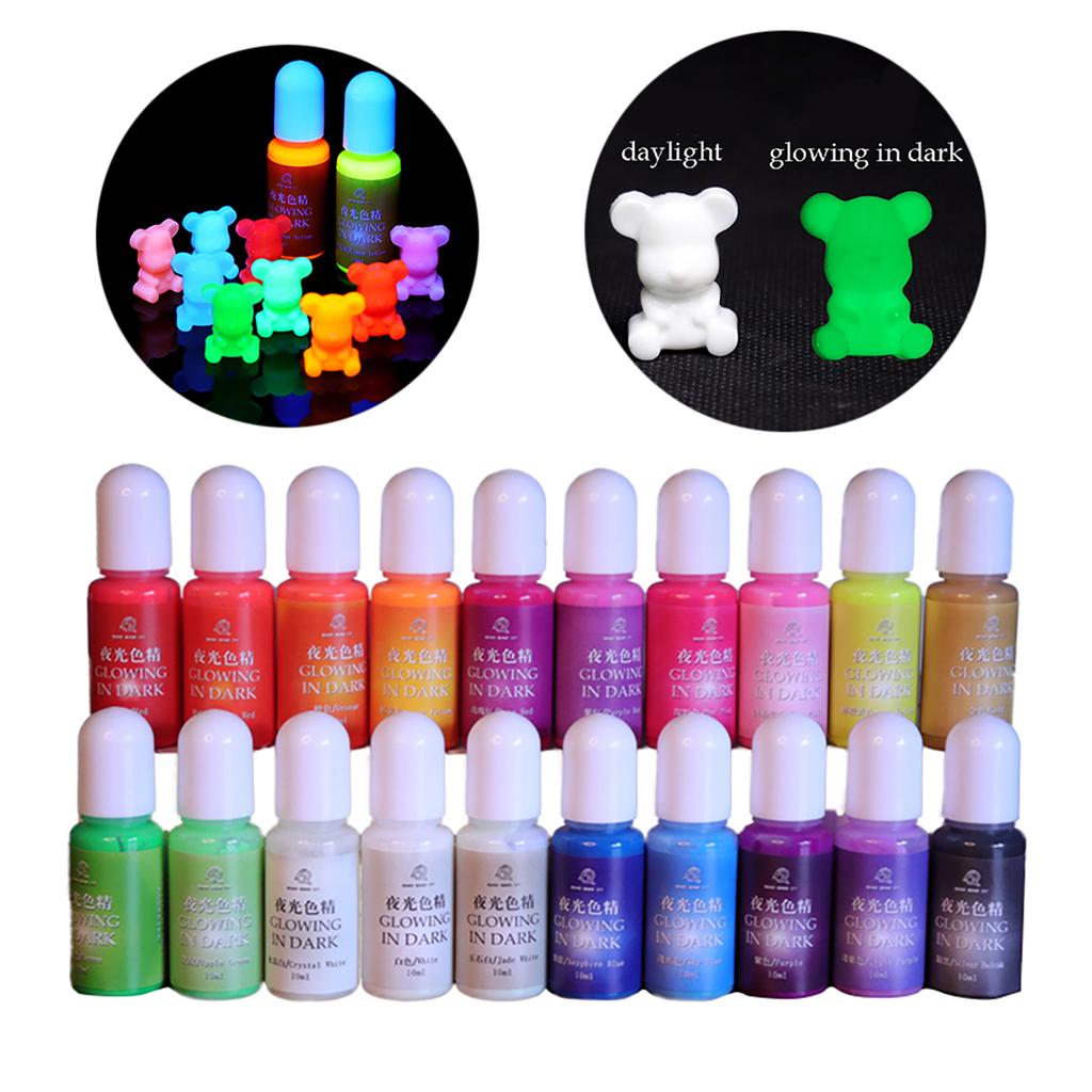 Yousheng 20 Colors Luminous Pigment Dye UV Resin Epoxy DIY Making Crafts Jewelry Supply