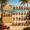 Creative Christmas Countdown 2026 Summer Beach Santa Advent Calendar, 24-Day Acrylic Ornament Set with Holiday Box Surfing Figures, Tropical