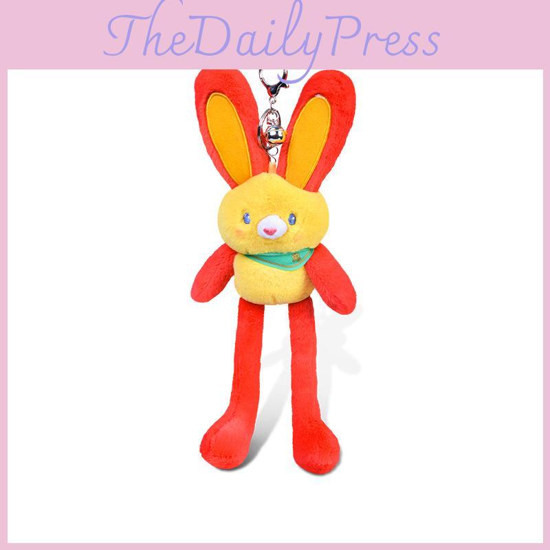 Rabbit Eyecatching Plush Keychain In Festive Colors Ideal For New Year Celebrations