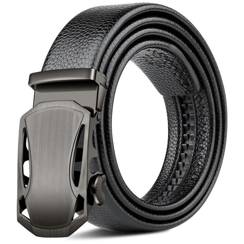 Men's Belt Genuine Leather Business Automatic Buckle Two-layer Cowhide Trendy Young Men's Trousers Belt