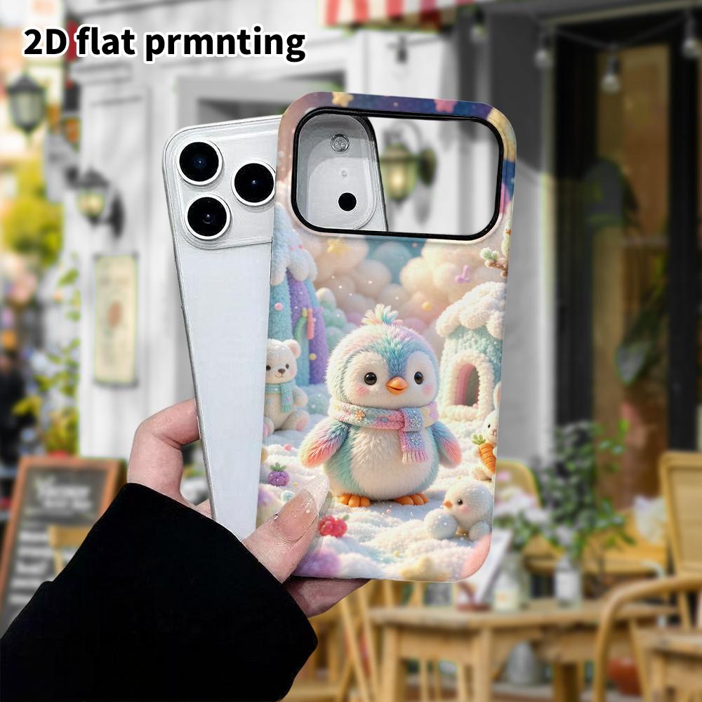 Phone Case: 2D flat, fits iPhone 18, 17, 16, 15, 14, 13, 12 Pro protective case, Frozen Penguin Kingdom, perfect Christmas and Halloween holiday gift
