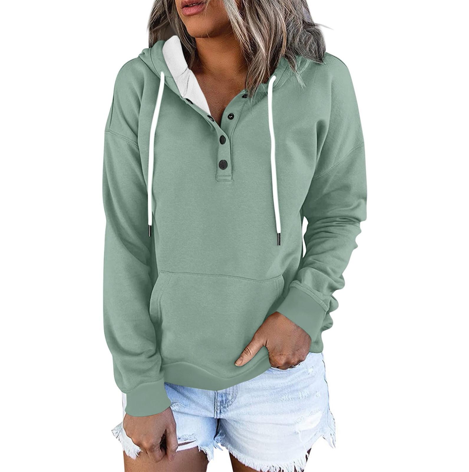 Женские повседневные модные однотонные пуловеры с длинными рукавами, толстовки с капюшоном XXL