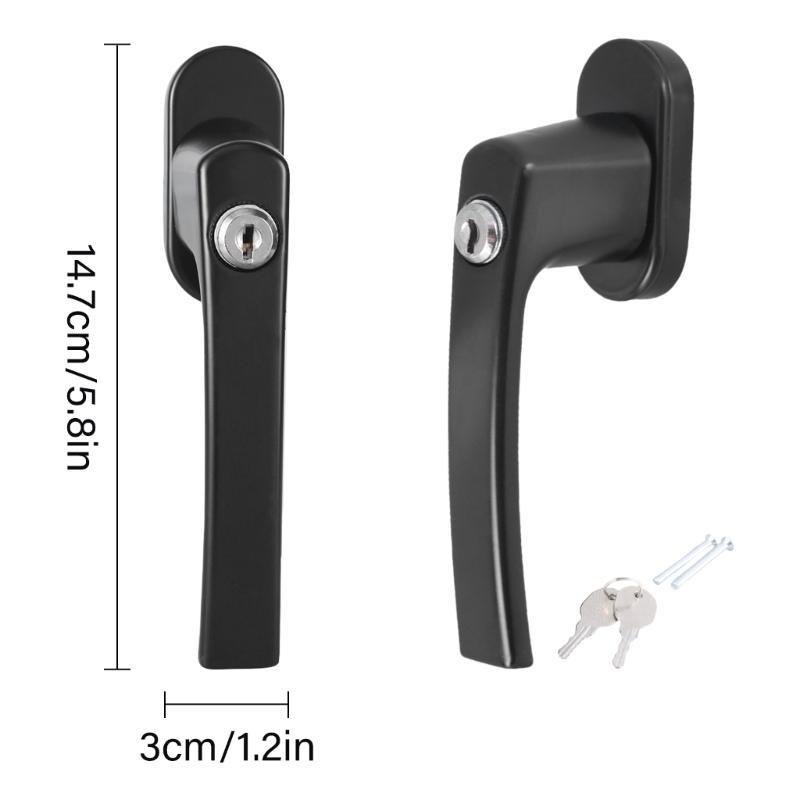 Manípulos de Janela de Aço Inoxidável Fechadura Com Chave & Parafusos Manípulo de Porta de Varanda Bloqueável Manípulo de Janela de Vidro Duplo