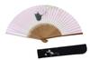 Fan with Fan In a Presentation Made In Japan and Cat Women's Kyoto-style Case, Box, (Wisteria Design)