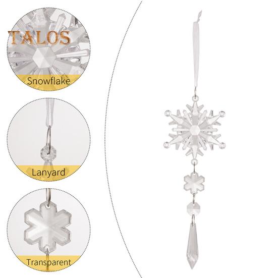 6 stk simulerte snøfnugganheng Klar akryl snøfnuggpynt som er lett å henge Faux snøfnuggdekorasjoner til vintereventyrfesten jul