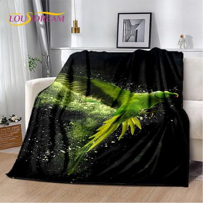 Colorful Parrot Macaws Birds Soft Plush Blanket,Flannel Blanket Throw Blanket for Living Room Bedroom Bed Sofa Picnic Cover Kids