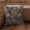 2D Exquisite Geometric & Floral Patterned Cushion Covers Pattern Cushion Cover Suitable For Sofa Bedroom Car Pillow Cover