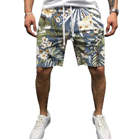 European And American Men'S Summer New 3D Printed Drawstring Loose Sports Shorts Men'S Beach Pants