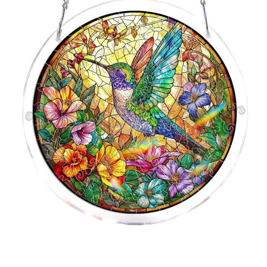 Acrylic Jigsaw Puzzle Suncatcher 83 Pcs DIY Puzzles Craft Kit for Adults Colorful Window