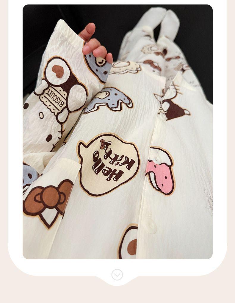 Set Pijama Drăguț de Desene Animate pentru Femei 2025 - Cardigan de Primăvară/Toamnă cu Mâneci Lungi și Pantaloni