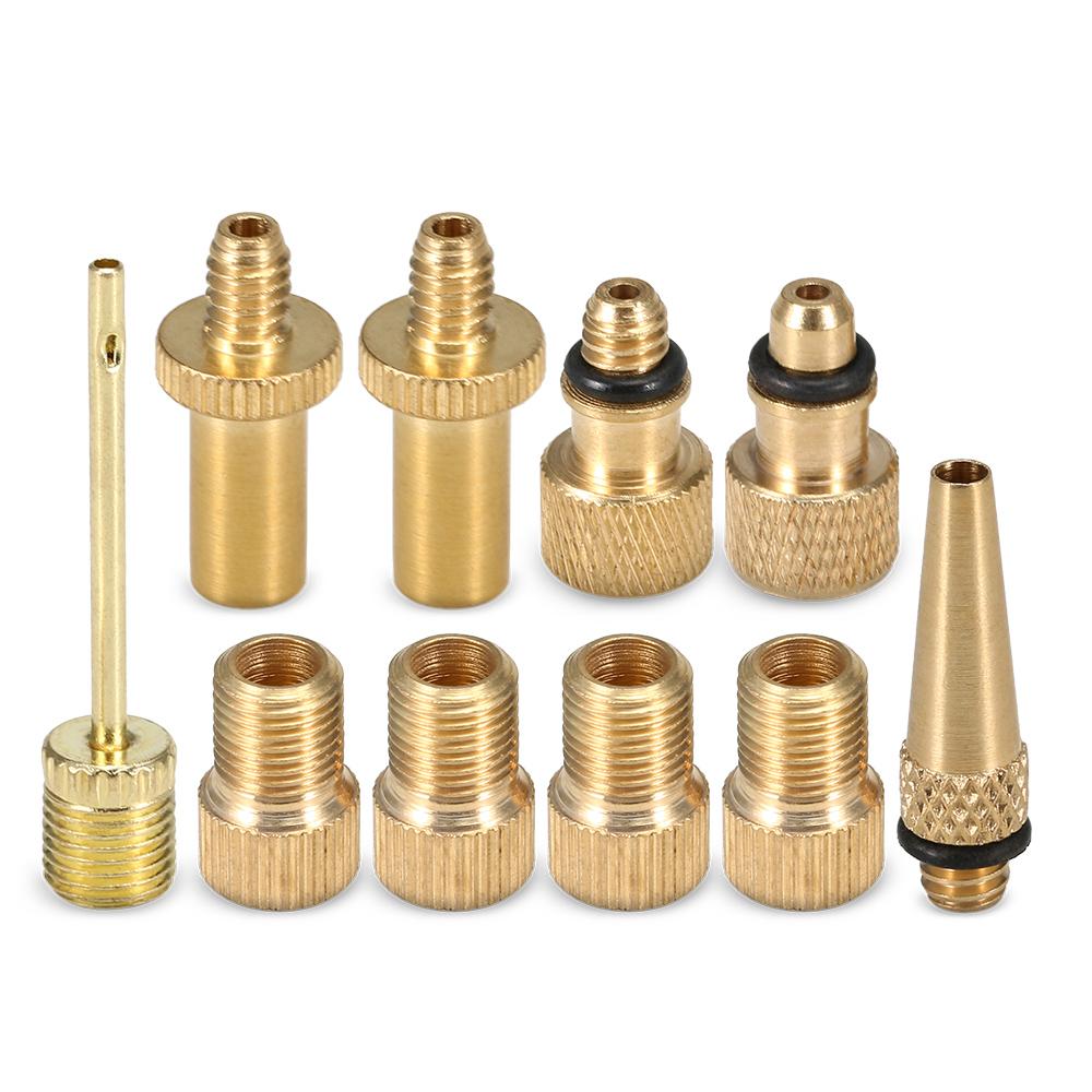 Bike Valve Adapter Set Bike Tire Valve Converter Kit Presta to Dunlop Schrader to Presta Valve Adapter Nozzle Needle Kit