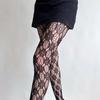 Women'S Black Sexy Lace Fishnet Floral Hollowed-Out Tights Lolita Sweet Silk Stockings Jk Shaping Personality Mesh Pantyhose