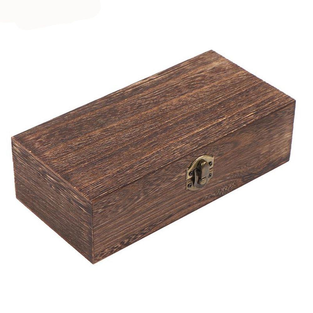 New Tung Wood Rectangular Wooden Storage Box Retro Wooden Box Gift Clamshell Wooden Box Set Storage Decoration Cosmetic