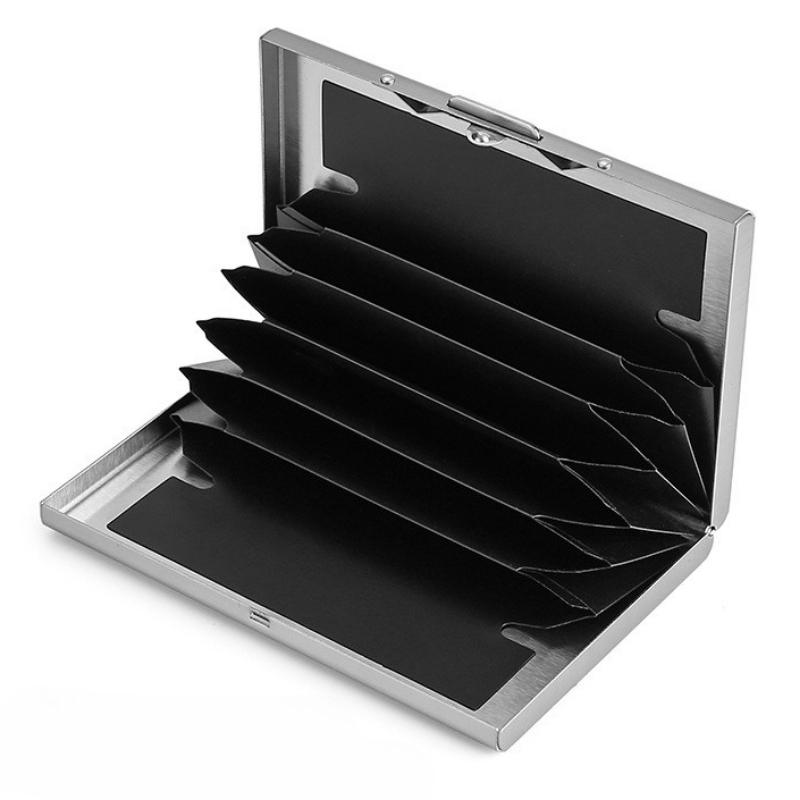 RFID-Blockierender Aluminium-Kreditkartenhalter Metall-Geldbörse Schlanke Kartenhülle Pop-Up Visitenkartenetui Taschengeldbeutel für Männer Frauen