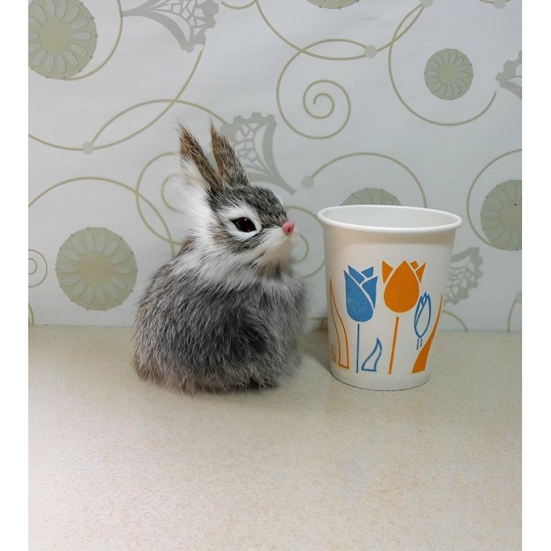 

Gray & Yellow Rabbit Display Model – Creative Home Decor White Rabbit Fur Ornament