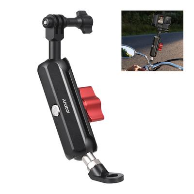Andoer Camera Mounts Clamp Mount Motorbike Rear-view Mirror Mount Aluminum Alloy 10kg/22lbs Load