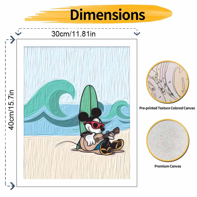 Disney Beach Mickey Mouse Paint By Number Kit Number Drawing Canvas DIY Picture Home Decor Painting Wall Art Oil Craft Gift 130