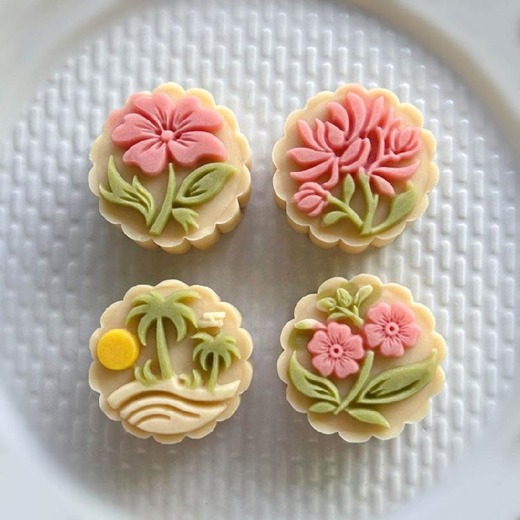 Hand-Pressure Moon Cake Mold Round Moon Cake Maker Cookie Stamps Easy To Use
