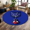 Spider-Themed Web Design On Blue Background Print Round Rug, Living Room, Bedroom, Playroom Carpet, Non Slip Floor Mat, Gift