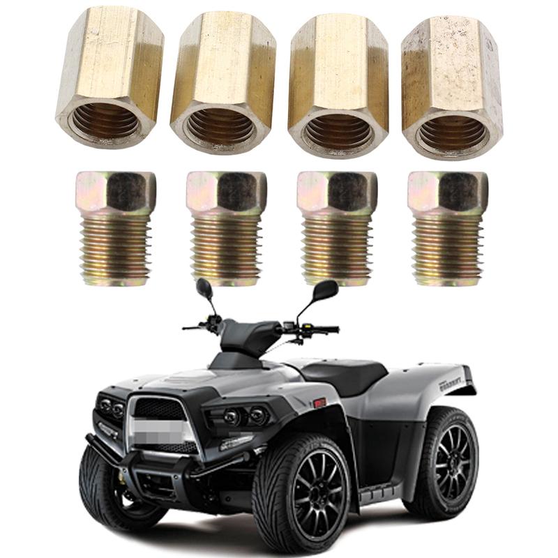 12 Stück 7/16 Zoll-24 Gewinde Bremsverschraubungen Sortiment 4 Verschraubungen 8 Muttern Bremsleitungsverbinder für 1/4 Zoll Stahlbremsleitung