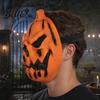 Eye Catching Party Mask Halloween Pumpkin Mask 3D Spooky Jack O Lantern for Cosplay Party Lightweight PU Foam Breathable Scary Face Adults