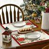 4pcs/6pcs, Christmas Placemats for Dining Table, Poinsettia Holly Border Placemats for Dining Table, Suitable for Holiday Party, Banquet, Home Kitchen