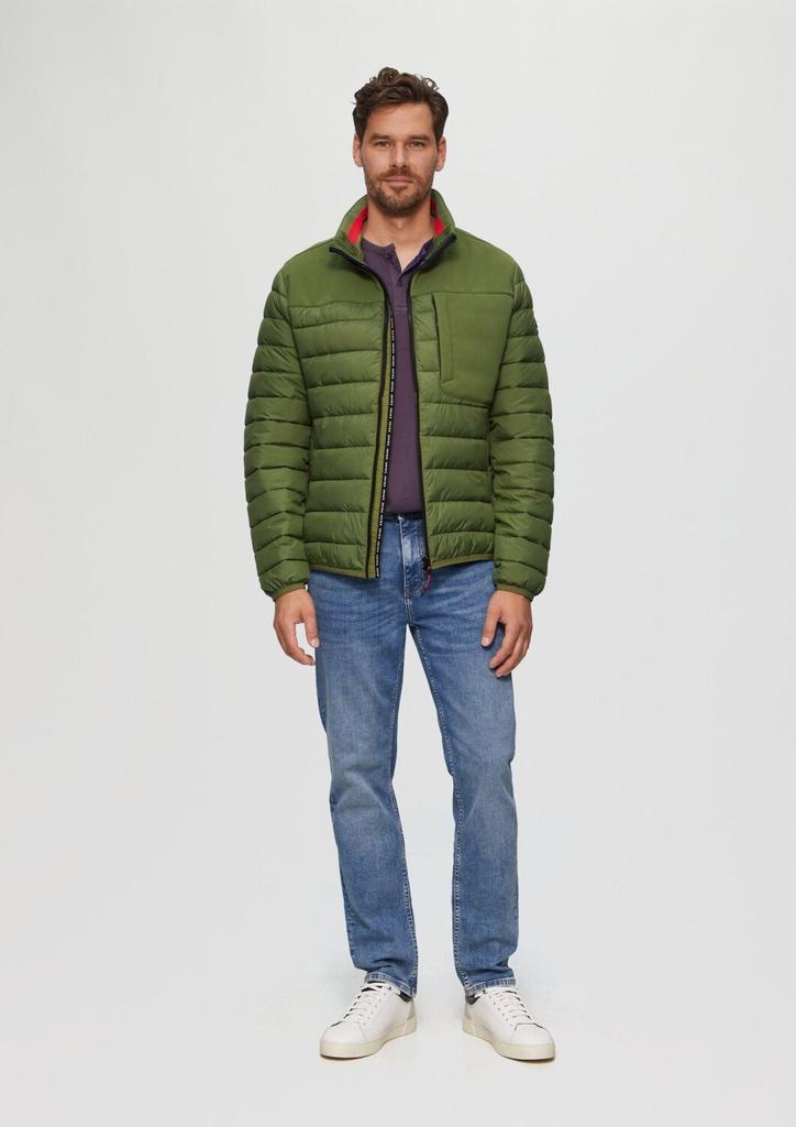 Winter Jacket s.Oliver Lightweight Quilted Jacket Made of a Material Mix with Contrasting Details (2150262) Green