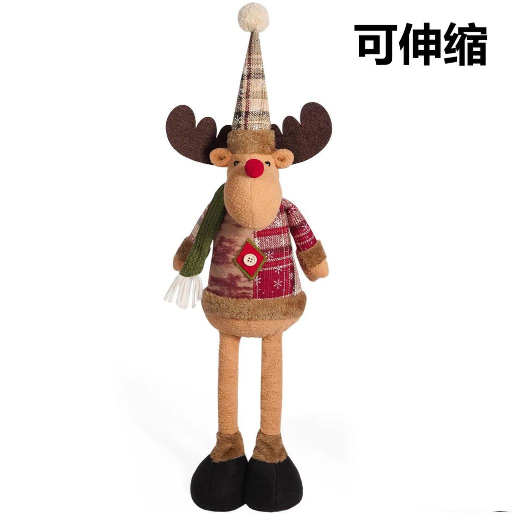 Weihnachtsdekorationen Teleskopierbarer Weihnachtsmann Schneemann Elch Puppe Weihnachtsornamente Frohe Weihnachten Kindergeschenke Puppe Frohes Neues Jahr 2025