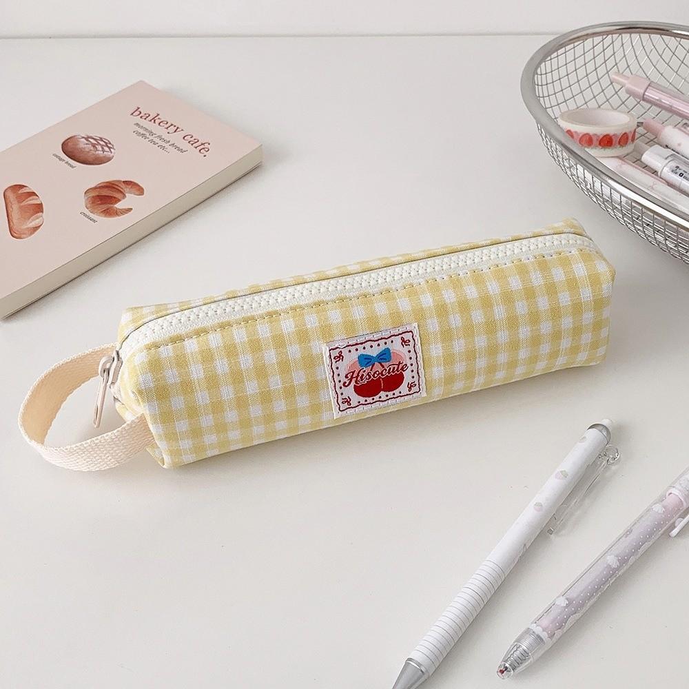 Large Capacity Pencil Bag Wrist Strap Stationery Pouch Zipper Pencil Case School Supply Organizer