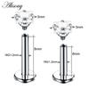 Alisouy 1PC Acciaio Inox Anello Labret Stella di Cristallo Lip Piercing Filettatura Interna Gemma Anello sul Labbro Dell'orecchio Trago Chiodo Orecchini Della Vite Prigioniera monili per il corpo e Piercing