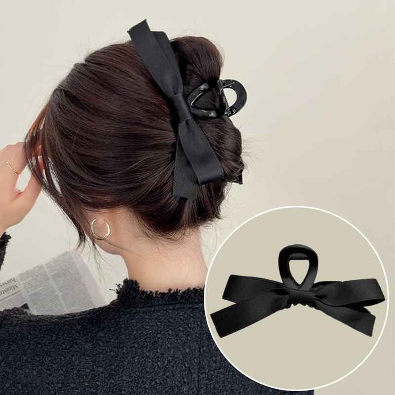 Große Samtschleife Mode Elegante Frauen Schwarze Schleife Haarklammer Haarspangen Vintage Satin Haarnadeln Koreanische Haarschmuck