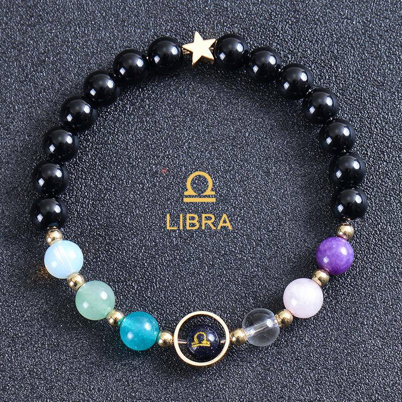 Eight major planets and twelve zodiac signs bracelet, frosted stone, bead bracelet, planets, Christmas gift, Stocking stuffers