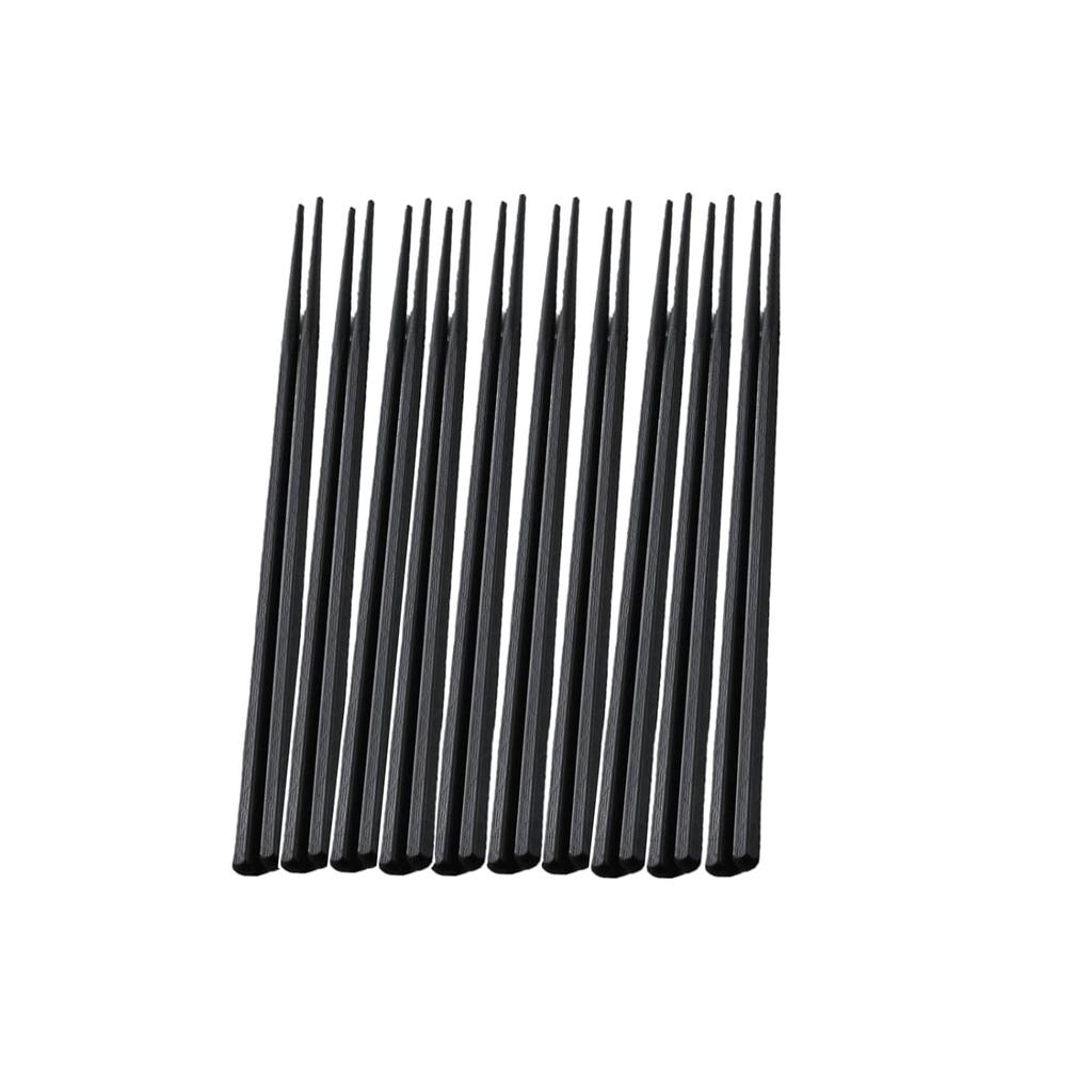 Bookwarm Non-Slip Chopsticks Set 10 Commercial Use Dishwasher Safe Eco-Friendly Reusable (Black)