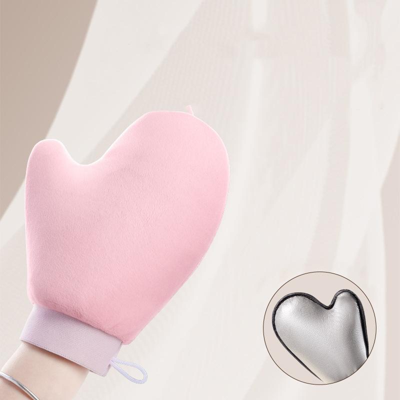 Rukavice na tělové mléko, samoopalovací rukavice, oboustranné, zabraňuje lepkavým rukou, aplikátor, rychleschnoucí flockovací rukavice, aplikátor na make-up