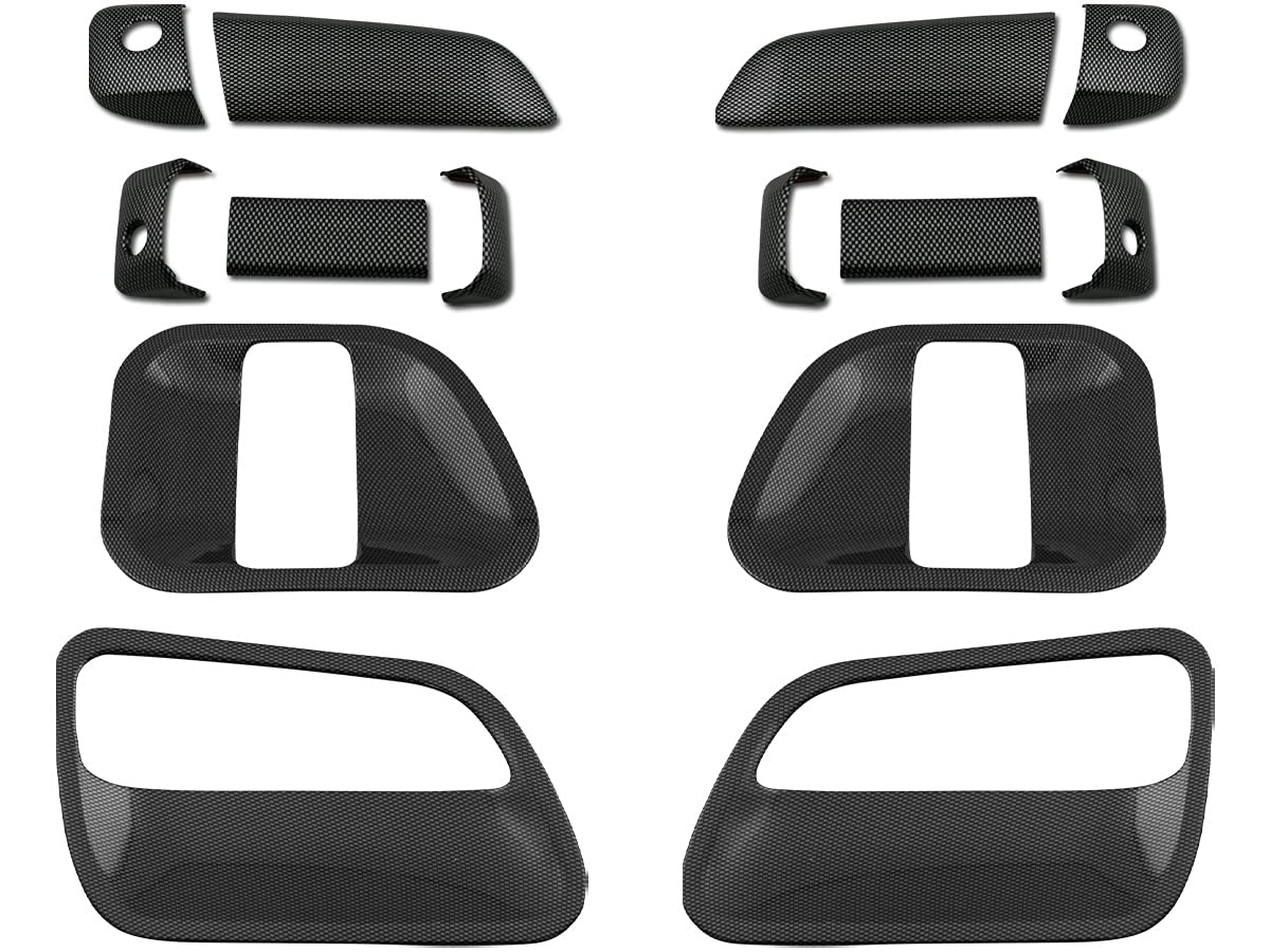

Weave Carbon Door Handle Covers and Door Protectors for Toyota Ace 200 Series TRISTAR S [Plain Fiber] (14-Piece Set) Hiace/Regius