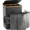 Foldable Bamboo Laundry Hamper with Lid and Inner Bag for Bedroom Storage.