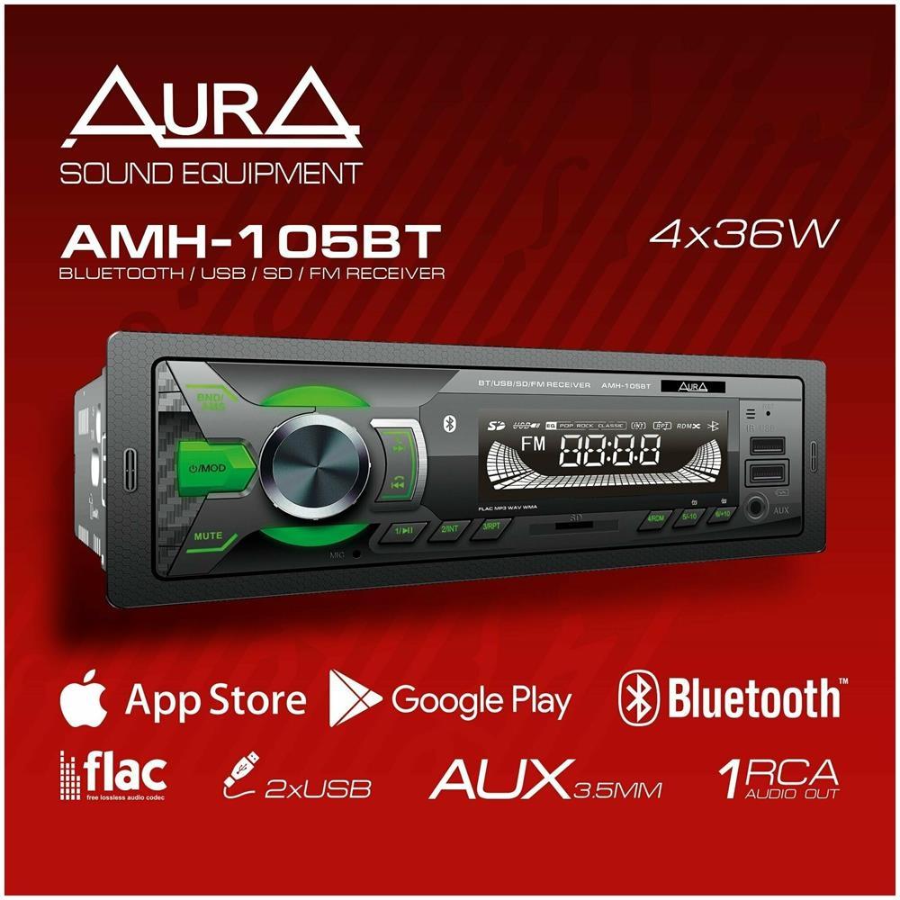 

Автомобильная магнитола Aura Amh-105bt USB SD-приемник