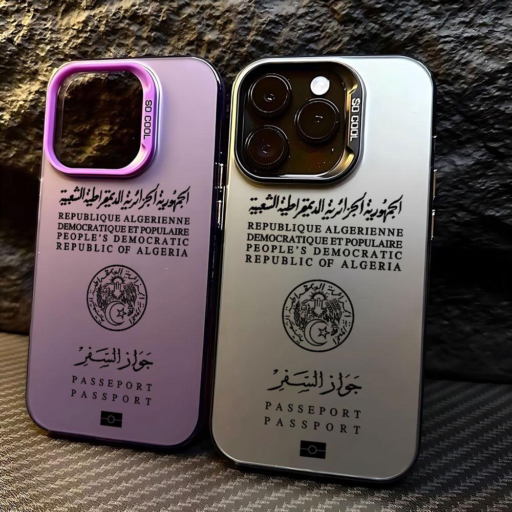 Algeria Passport Phone For iPhone Pro Max Candy Matte Shockproof Back Cover 16 15 14 13 12 11 Case Funda