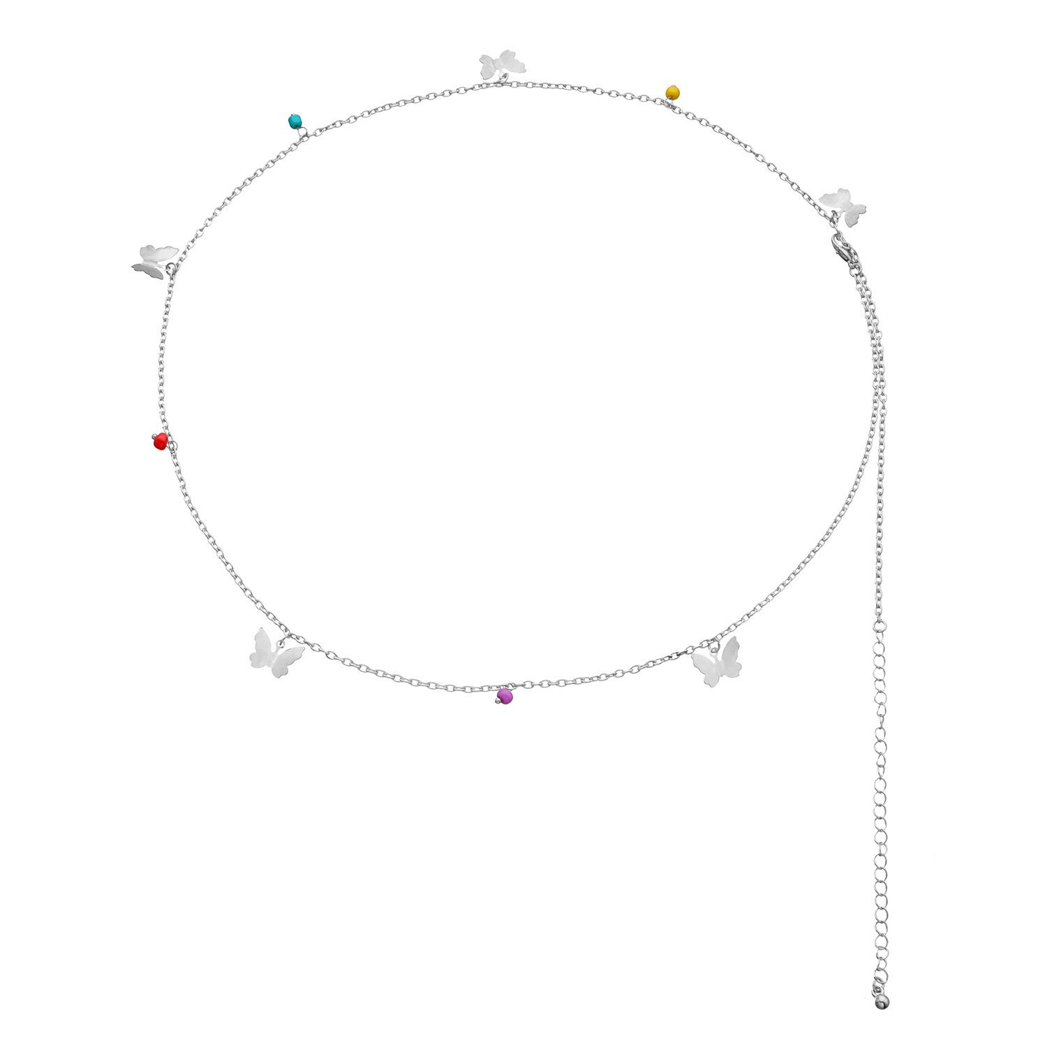 

Accessories, Hot Sale Fashion Alloy Butterfly Body Chain, Sexy Color Bead Handmade Waist Chain