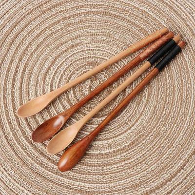 Wooden Long Handle Kitchen Accessories Stirring Coffee Spoon Tableware Tea Scoops Honey Spoon