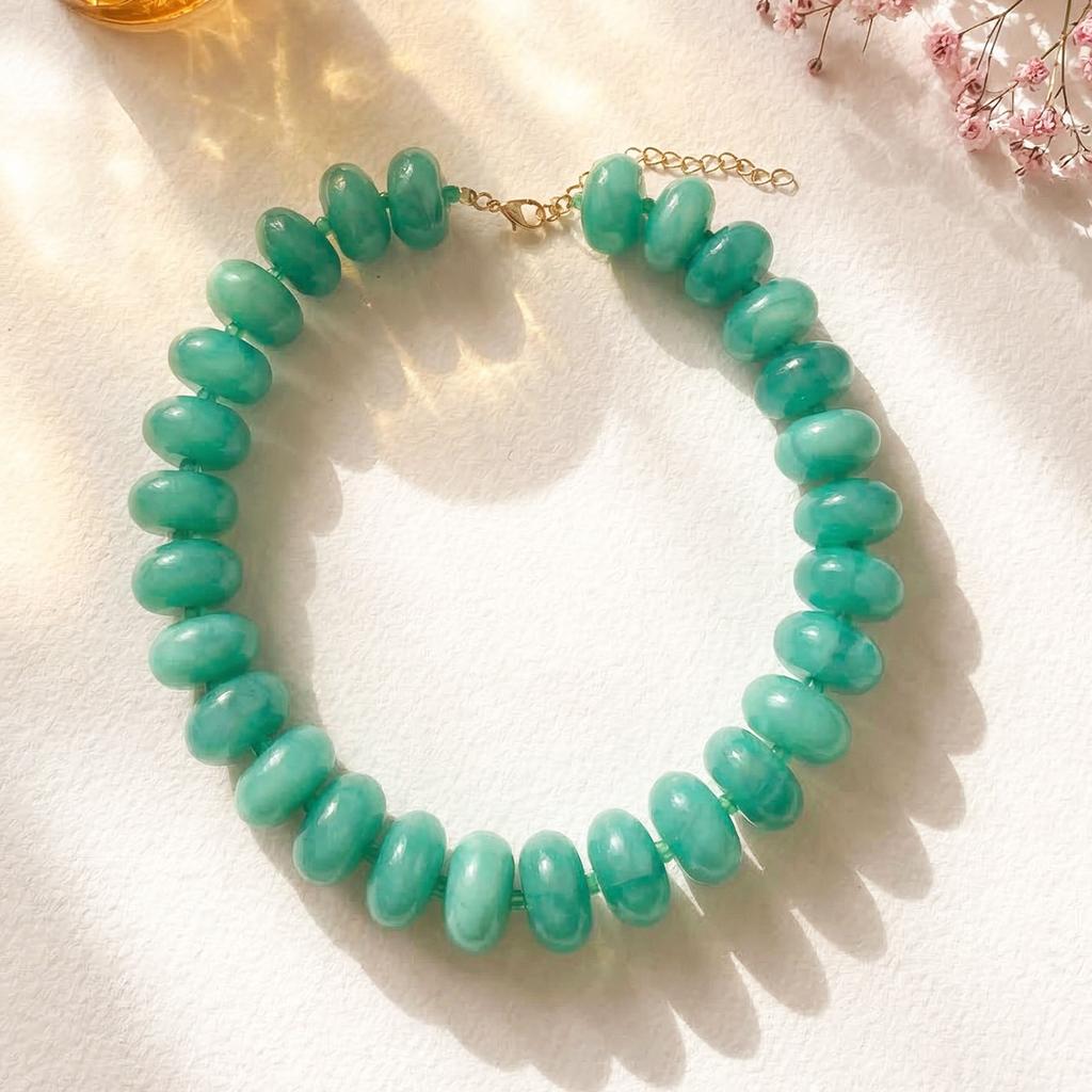 1 Stück Bohème Mode Lässig Dopamin Acryl Perlen Halskette Anhänger Klobiger Schmuck Geeignet für Frauen