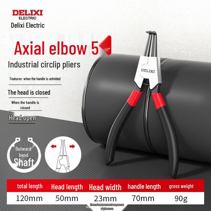 Delixi Electric Industrial Grade Snap Ring Pliers for Internal/External Use - Small Size Expanding Circlip & Spring Retaining Pliers Set.