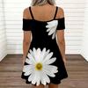 Ladies Spaghetti Strap Charming Hydrangea Bouquet Plus Size Loose Dress