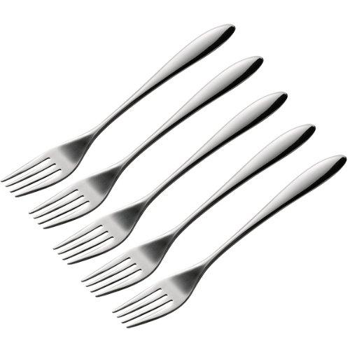 Oaks TSUBAME Japanese-Made Forks, Small Size, Comfortable to the Touch, 5-Piece Set, TE3 Silver, Width 2.3cm x Length 17.5cm